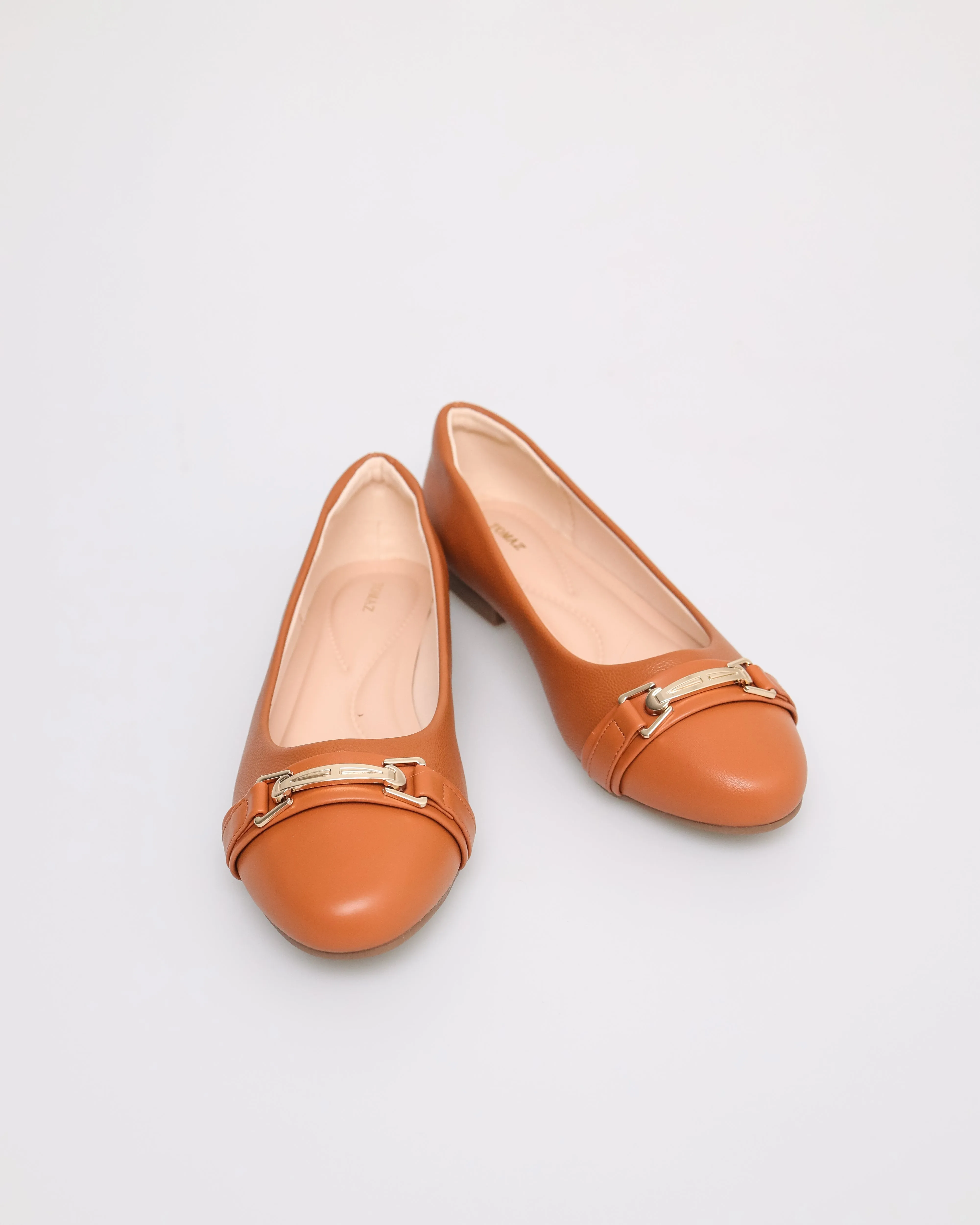 Tomaz NN254 Ladies Golden Buckle Flats