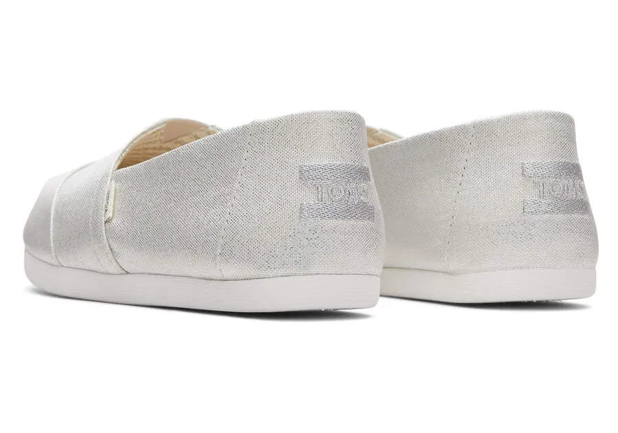 TOMS Womens Glimmer Alpargata Espadrille - Silver
