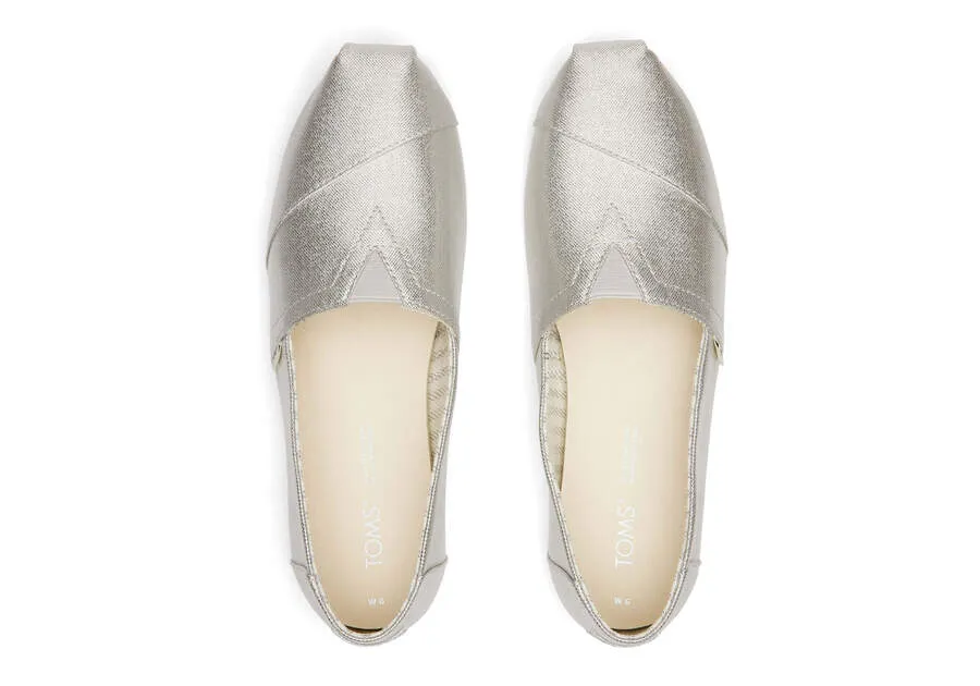 TOMS Womens Glimmer Alpargata Espadrille - Silver
