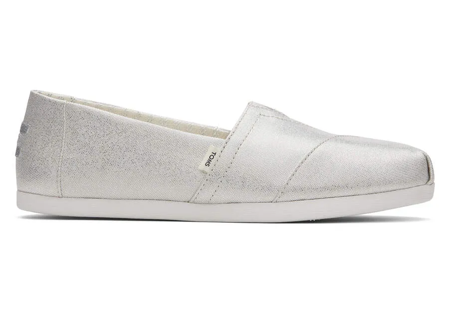 TOMS Womens Glimmer Alpargata Espadrille - Silver