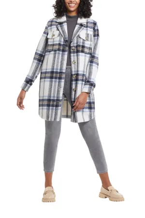 TRIBAL- 7183O-Shacket-W/Notch-Collar-Color-Sailor Blue