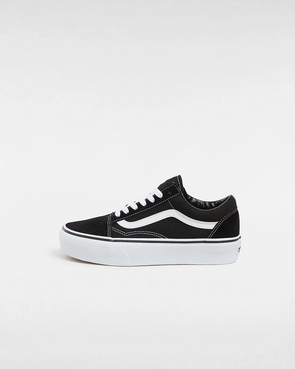 Vans Womens Platform Old Skool Shoes - Black/White
