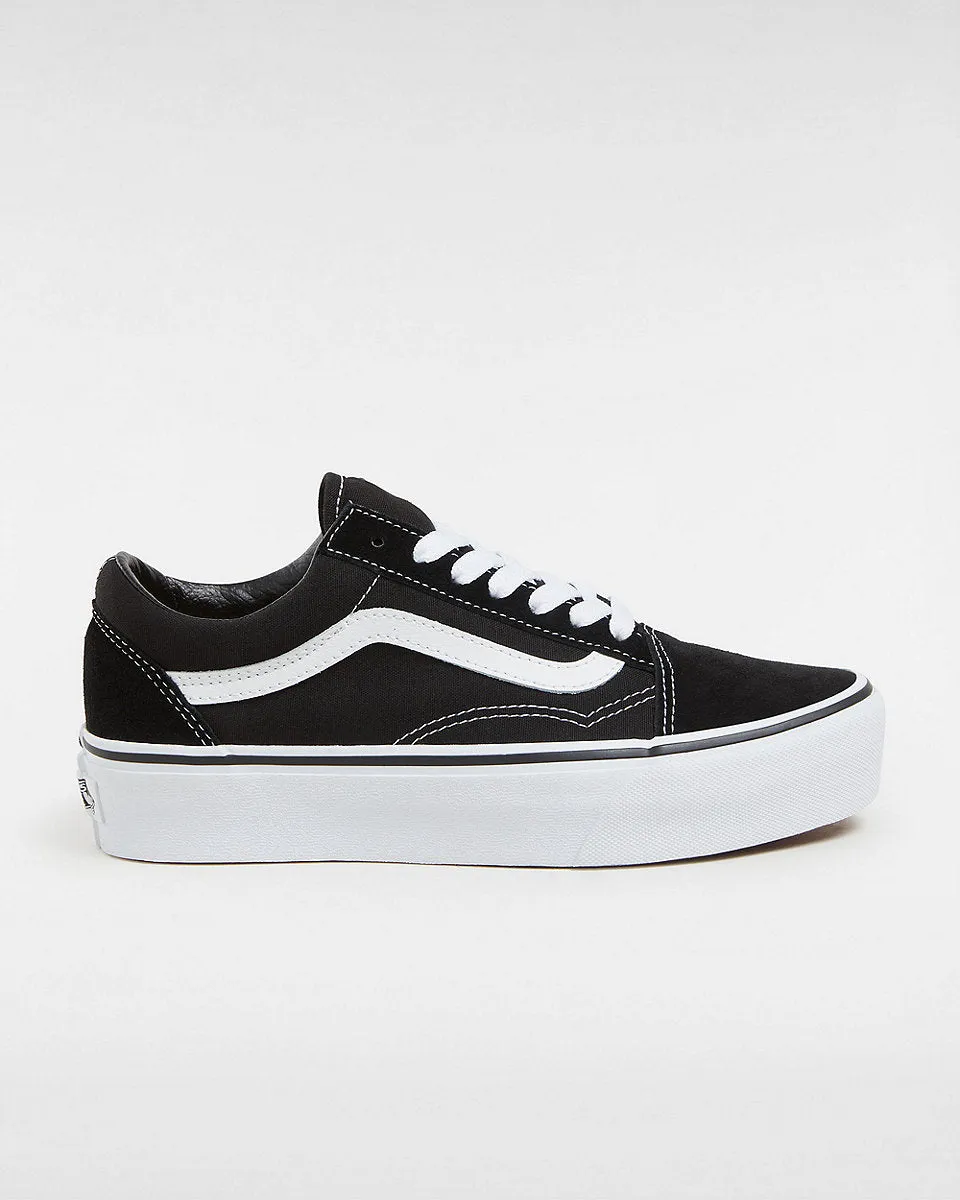 Vans Womens Platform Old Skool Shoes - Black/White