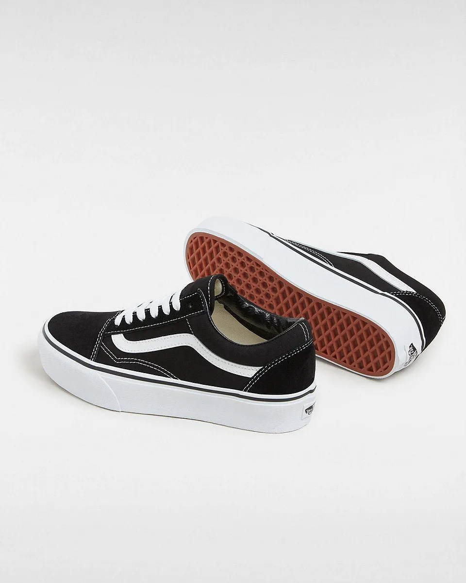 Vans Womens Platform Old Skool Shoes - Black/White