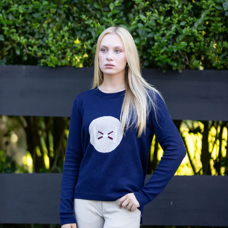 Vintage Crossrail Crewneck  Sweater - Classic Navy - Ladies