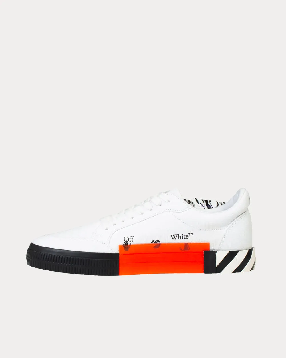 Vulcanized White / Light Blue Low Top Sneakers