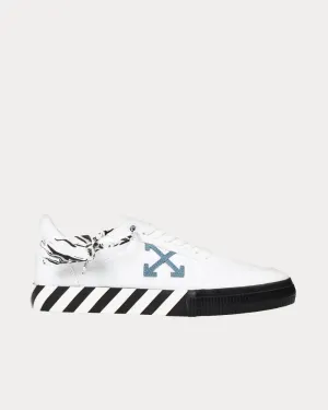Vulcanized White / Light Blue Low Top Sneakers