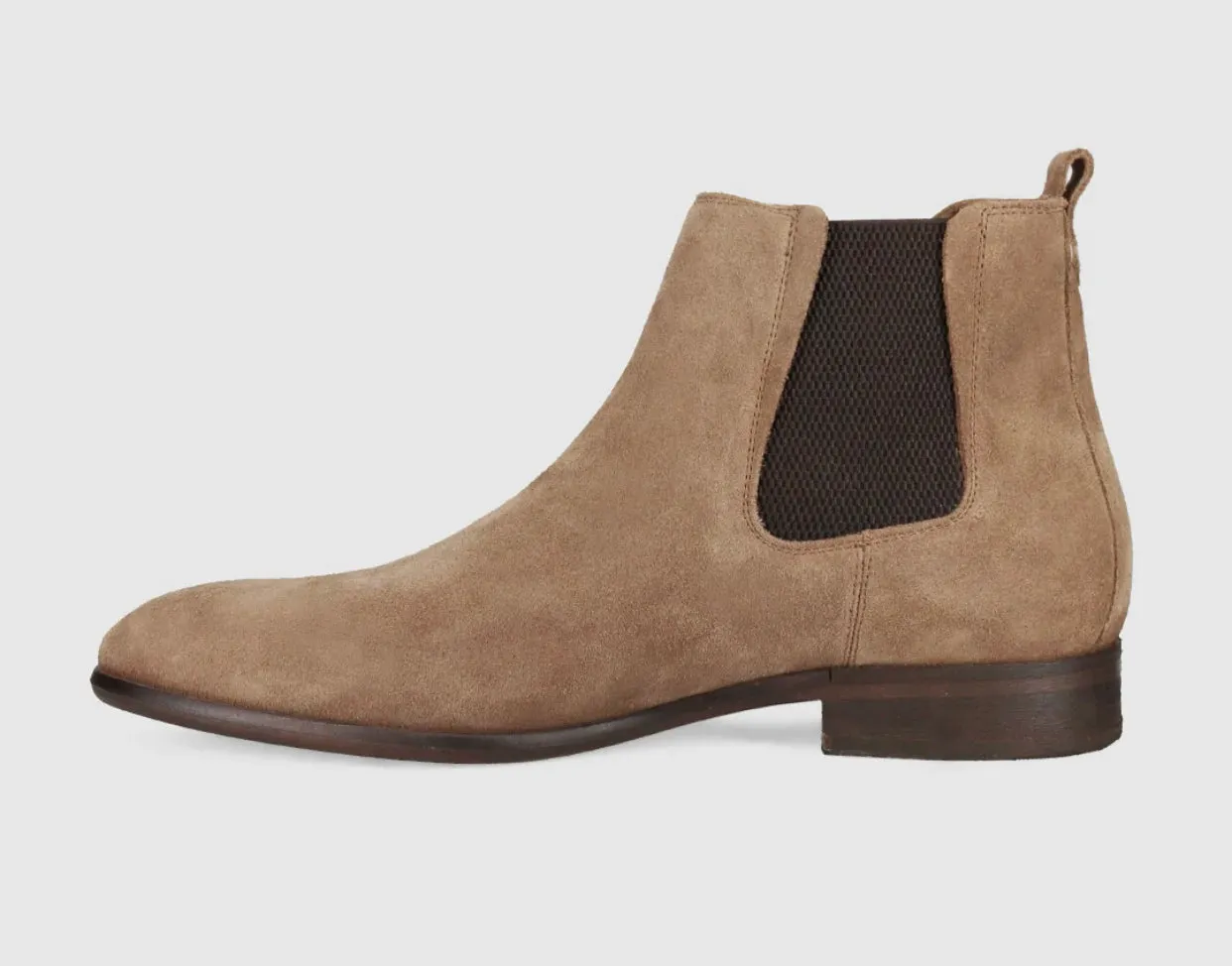 Wild Rhino Seville Beige Suede Chelsea Ankle Boot Made In Portugal