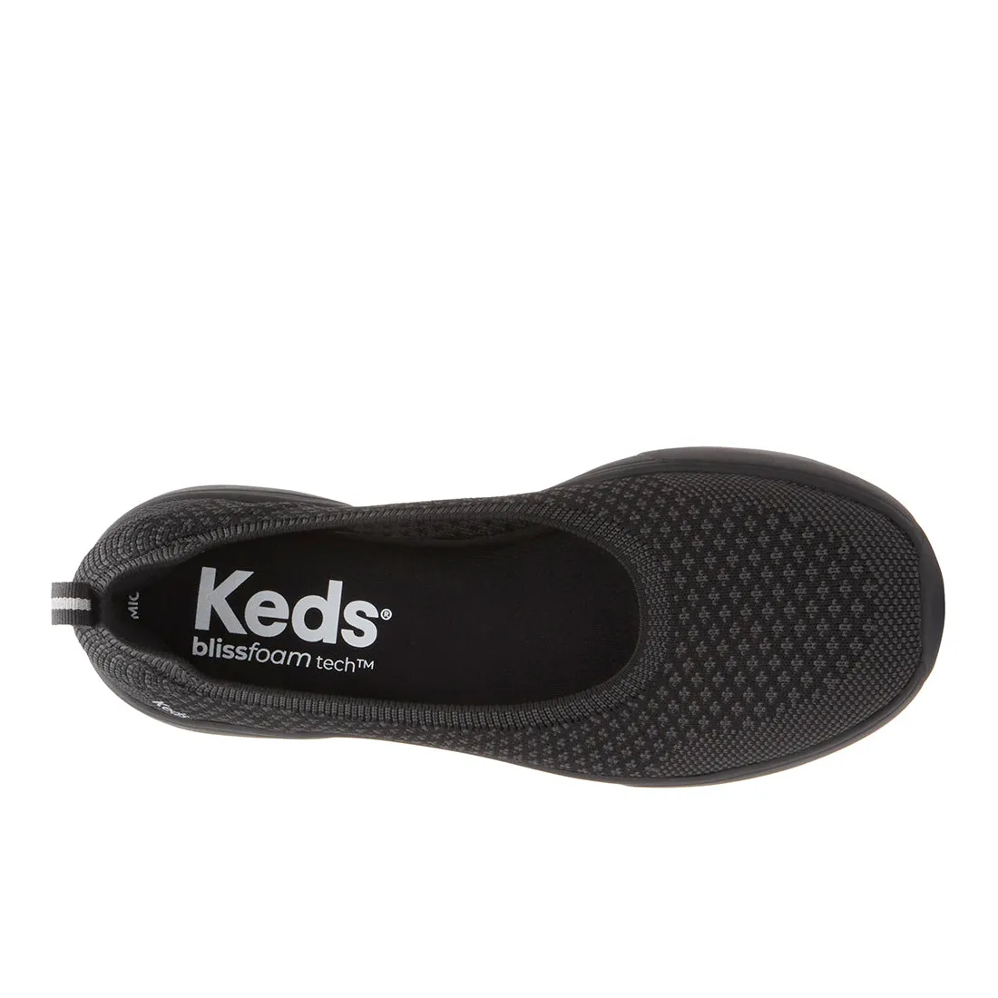 Women's Blisswalk Skimmer Engineered Knit Sneaker Black/Black (WF68508-BLISSK5002)