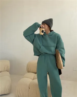Women's Casual Fashion Plus Velvet Padded Sports Suit