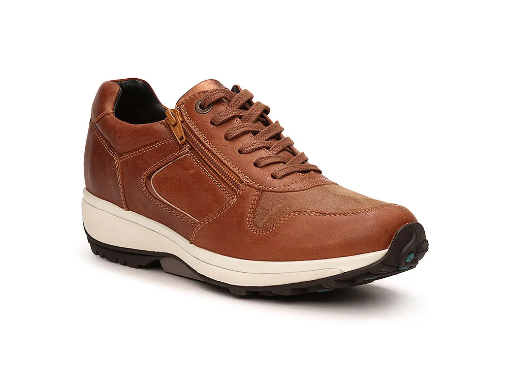 Womens Zip Jersey Cognac Trainers